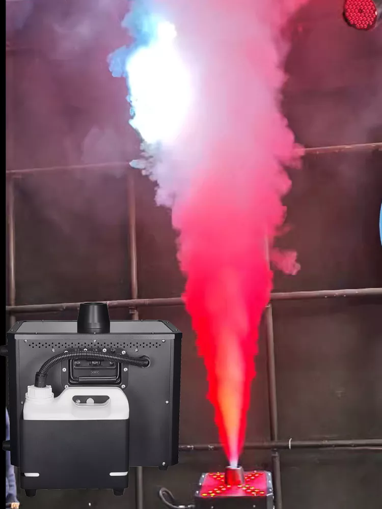 34 High-Speed Air Column Machine 3700W 10-15m Spray Height IPX3 Waterproof Dual Nozzle DMX512 32-3W RGB Amber LED CO2-Free Blast Stage Fog Machine Live Event Effect Device Large Show Touring Equipment
