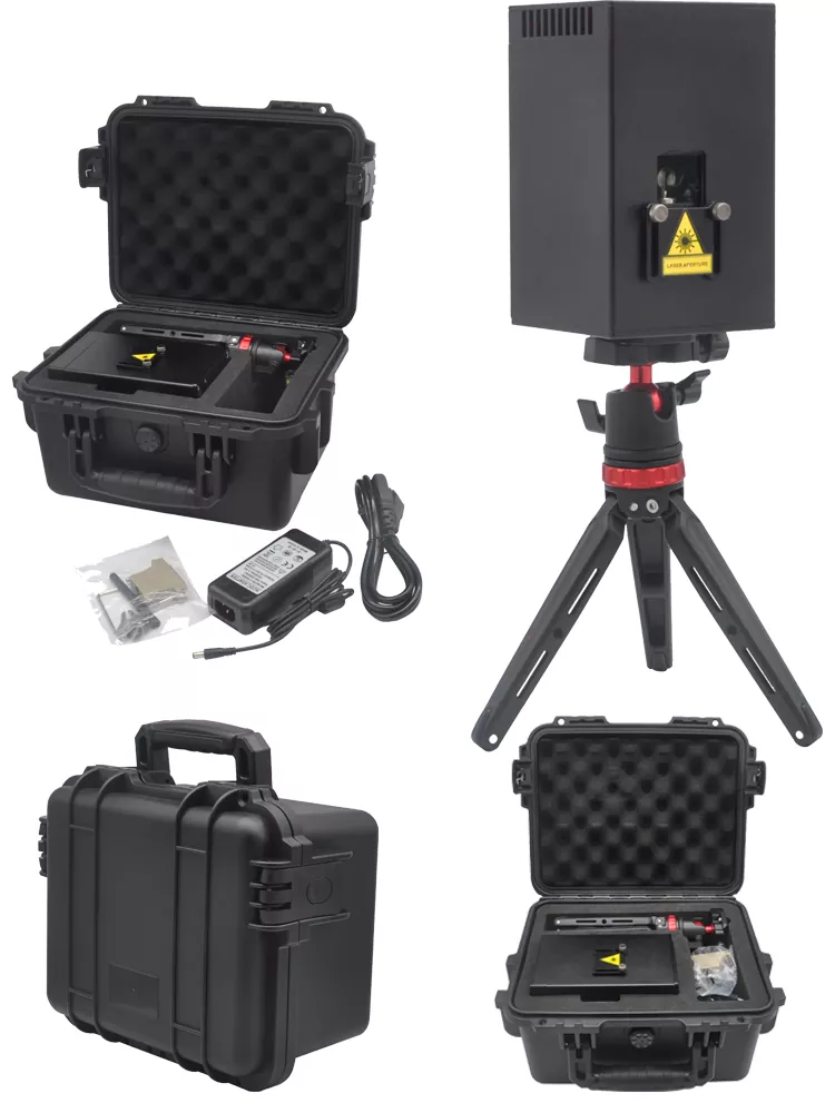 34 Mini Bluetooth Laser 25KPPS Scanner IP54 Dustproof Oil Resistant 6800mAh Battery 3H Runtime 400+ Graphics Text Picture Drawing APP Auto Control Portable Stage Light Compact RGB Animation Laser 4W Small Beam Portable Wireless Laser Light Professional Lighting Device Entertainment Fixture for Indoor Outdoor Shows