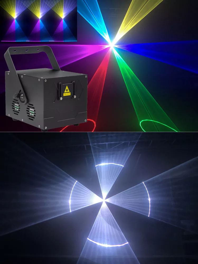 10W Pure Diode RGB Animation Laser Projector 25KPPS 25° Scanner Dual-layer Dust Oil Proof Large Heat Sink 10/34CH DMX Sound Auto ILDA Hundreds Animation Programs Single Beam Protection 100-250V Stage Light High-power Entertainment Equipment Professional Stage Lighting for Disco KTV Performance Venue Large Shows & Clubs