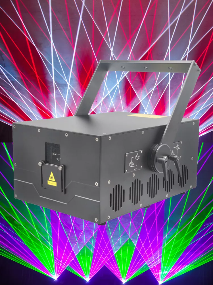 34 20W High-power RGB Laser 40KPPS 50° Scanner IP61 Dustproof Analog Modulation TF Card 11/31/61CH DMX ILDA Sound Auto Master-Slave Multi Interfaces Full Safety System 300W Stage Light RJ45 DB25 XLR Professional Lighting Device Professional Lighting Device Indoor Outdoor Entertainment Equipment for Stage Landscape Shows