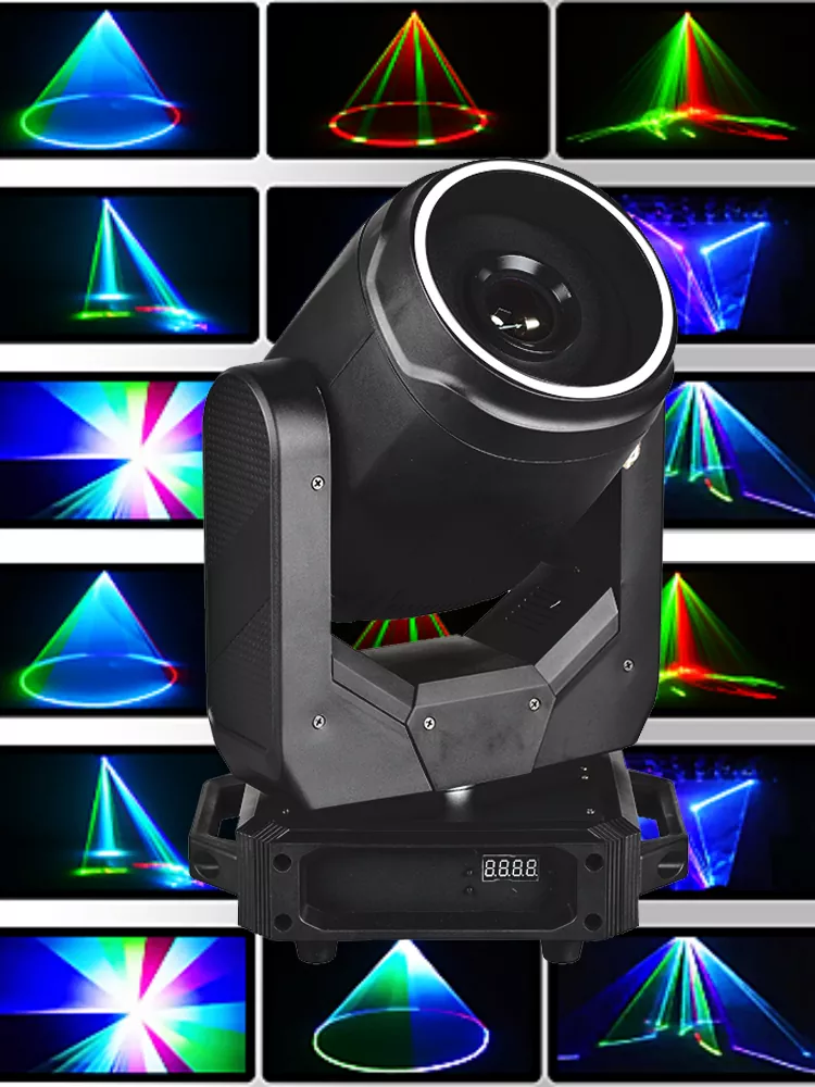 34 5W/6W/8W/10W RGB Moving Laser 20Kpps ±50° Scanner TTL Modulation 29/46CH DMX Master-Slave Sound Auto 2000+ Built-in Effects Digital Display 100-240V Indoor Stage Light High-speed Scan Animation Laser for KTV Bar Banquet Venues Indoor Entertainment Lighting Stage Fixture