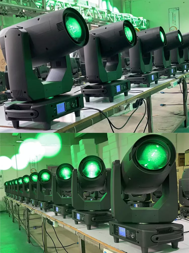 400W LED CMY Spot Wash Beam Moving Head 430W 50000H Lifespan 8000K CRI>95 21/23 DMX RDM Dual Control 12 Fixed 7 Rotating Gobos 6/8-facet Prism 4-50° Angle IP20 Stage Light CMY+CTO Color Mix Performance Fixture Lighting Device Professional Entertainment Stage Projector