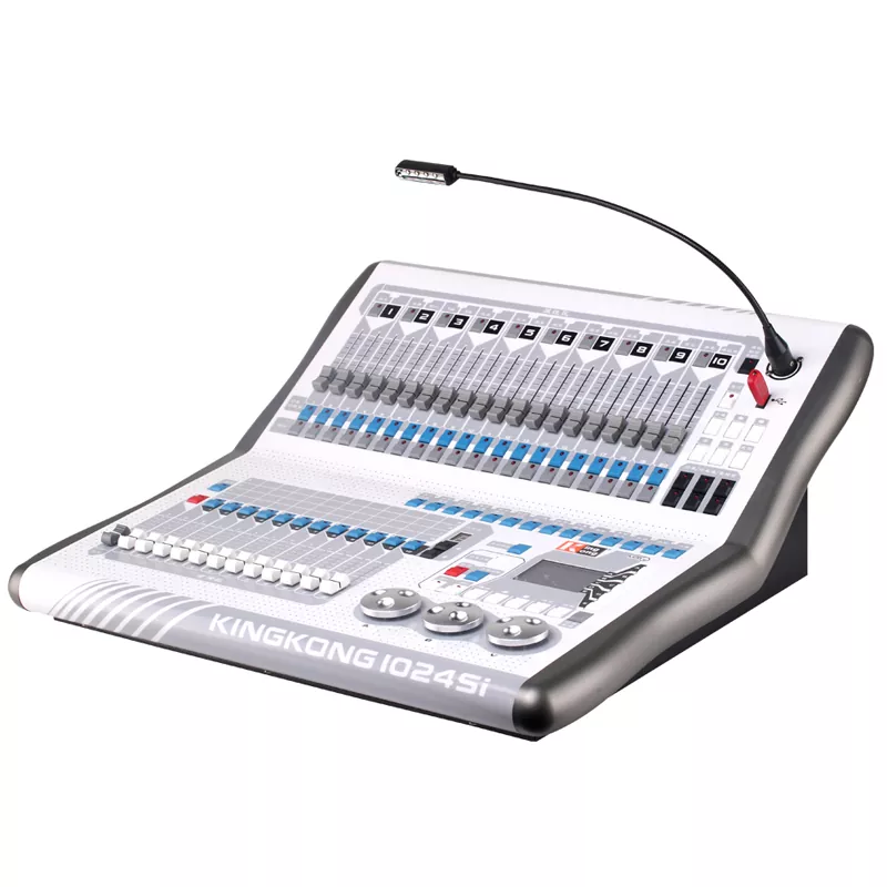 4 King Kong 1024SI DMX Console 1024 Channels Dual Optically Isolated Output ART-Net Simulator RDM Address Setting R20 Pearl Library Stage Lighting Controller Dual-Language 12 Faders Artnet RDM Universal Voltage Unit Advanced Light Desk