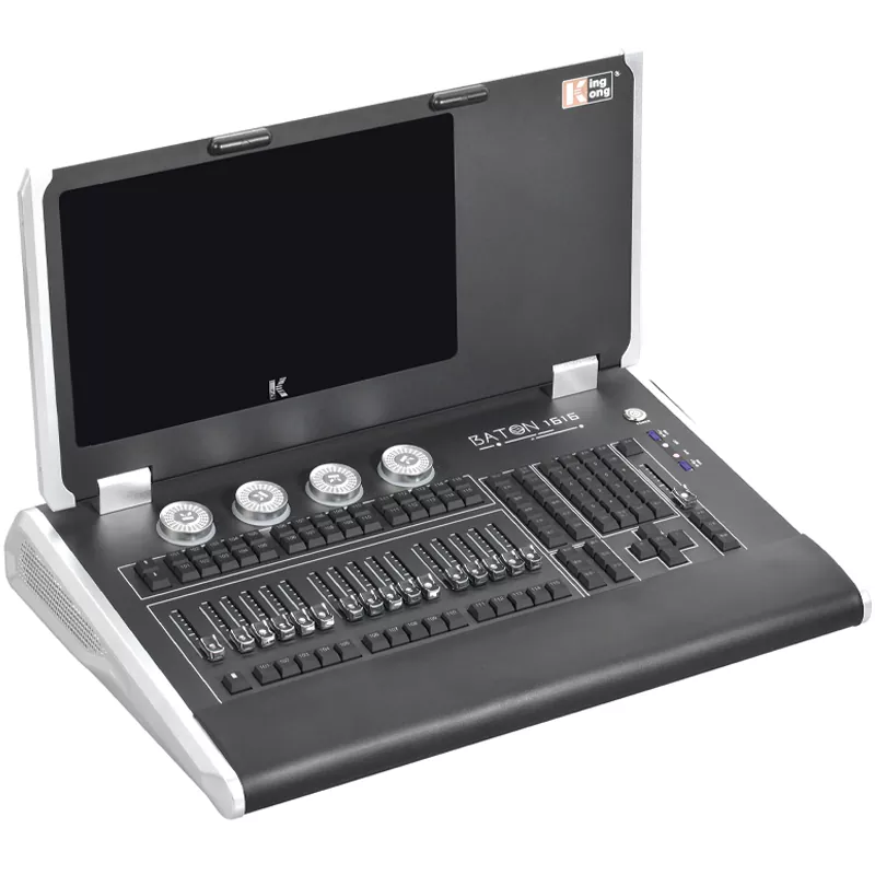 4 BATON1616 Professional Stage Lighting Console Independent Patent Custom Linux OS 9th Gen I3 ASUS Mainboard 4G DDR4 120G SSD BOE 15.6Inch Touch 7DMX ART-Net 16384DMX Multi-Light Control Desk Windows Live Performance Equipment Wired Wireless ART-Net Indoor Large-Scale Event Lighting Console