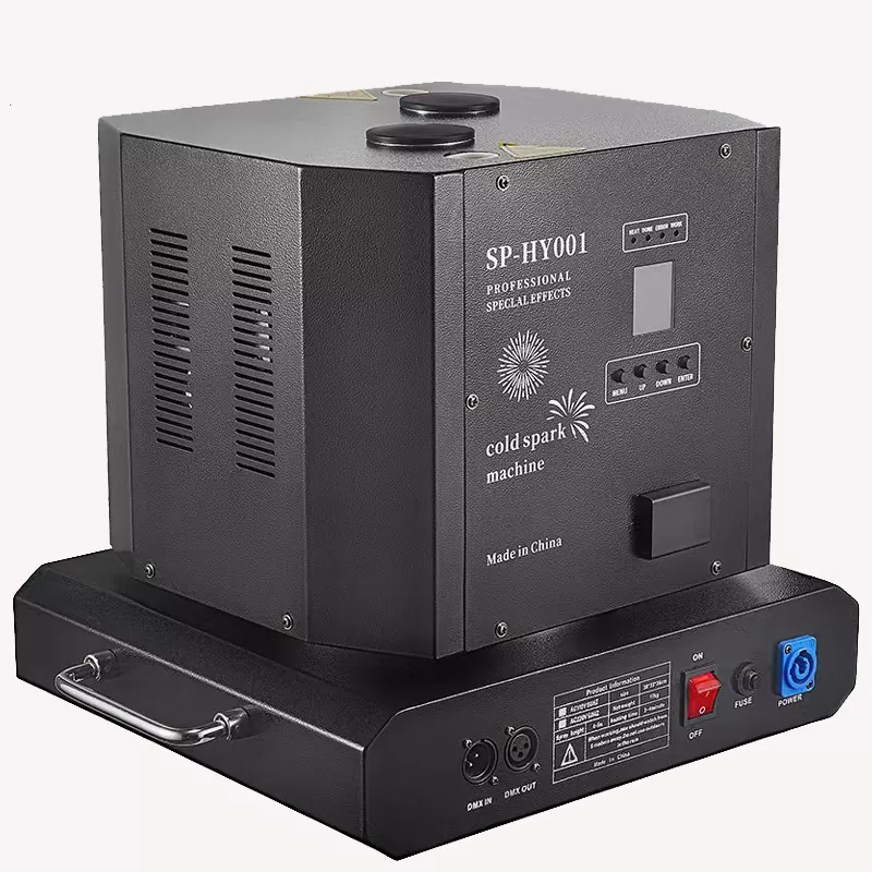 Dual-Head Rotating Cold Spark Machine 360° Infinite Rotation 1-5m Height DMX512 Wireless Remote Electromagnetic Heating Stage Effect Device Sparkular 1-5m Spray Stage Wedding Club Lighting