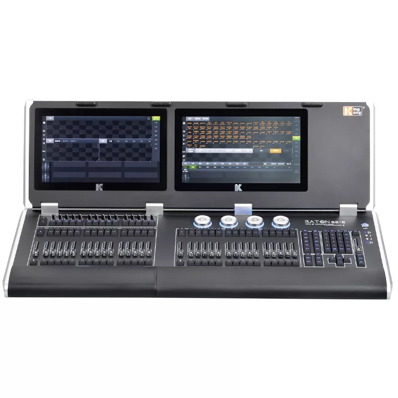 4 BATON6616 Professional Stage Console Custom Linux OS 9th Gen I3 ASUS Mainboard Dual BOE 15Inch Touch ≥16DMX Expand 32768CH ART-Net AI Wireless Mobile Remote Lighting Controller Multi-Scheme Running Stage Equipment Large Venue Event Lighting Device with Case
