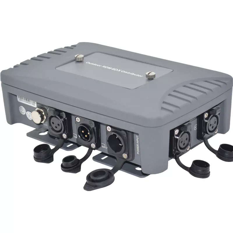 2/4/6 Way RDM Distributor Bidirectional Transfer Full Electrical Isolation Waterproof XLR Independent Driver LED Indicator Cast Aluminum UV Resist Wide AC88-256V Outdoor DMX Amplifier Multi-Channel Outdoor RDM Splitter DMX512 Amplifier for Landscape Event Light Outdoor Professional Lighting Equipment