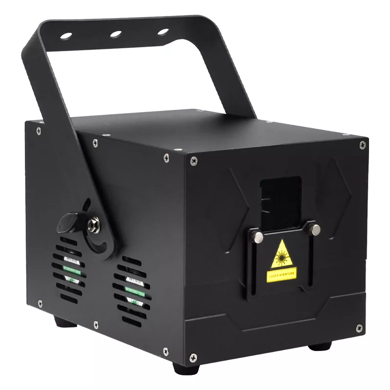 10W Pure Diode RGB Animation Laser Projector 25KPPS 25° Scanner Dual-layer Dust Oil Proof Large Heat Sink 10/34CH DMX Sound Auto ILDA Hundreds Animation Programs Single Beam Protection 100-250V Stage Light High-power Entertainment Equipment Professional Stage Lighting for Disco KTV Performance Venue Large Shows & Clubs