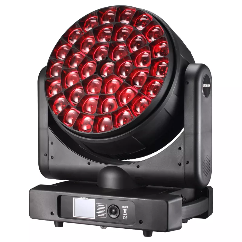 37*40W Bee Eye Moving Head 1560W 50000H RGBW Zoom DMX RDM Sound Master-slave Multi Channels High Transmittance Lens IP20 Stage Light 2500-10000K CCT Flicker-free Rainbow Effect Fixture Macros Small Beam Even Wash Lighting Indoor Professional Performance Equipment