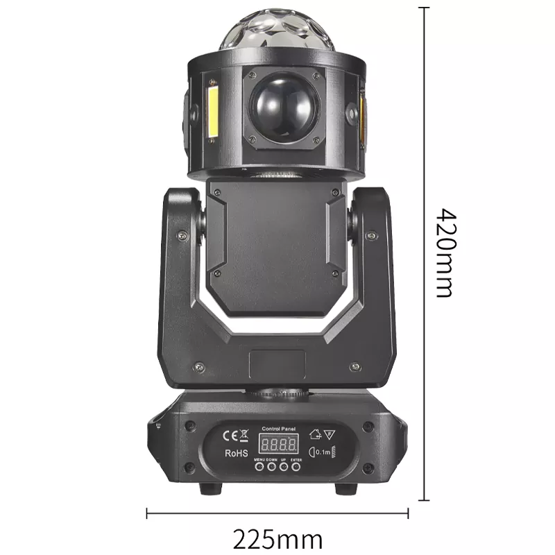 4 LED Flying Star Hammer Light 100W 19/25 DMX 4° Beam RGBW Laser Stripe Strobe Air Cooling Stage Lamp for Party Lighting Unit Performance Night Bar Disco Venue Fashion Show Mobile Rental Mini Stage