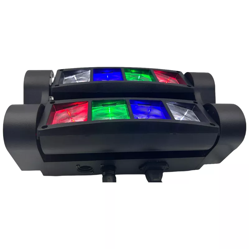 8 Eyes RGBW Spider Moving Head Light 40W Ultra Smooth Dimming Dual 60-150° Scan Stage Effect Lamp Synchronous Fixture Mini Ultra Light Easy Truss Mount Indoor Party KTV Lighting Unit for Disco Room Art Performance Fashion Show Cocktail Event Rental Booth Mini Stage