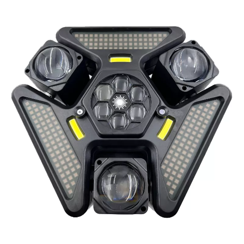 Three Head Electrodeless Effect Light 150W DMX CREE RGBW Dual Laser RGB Strip White Strobe 20Hz Ultra Smooth Dimming Stage Lamp Sync Multiple Built-in Macro Light Show Fixture Separate Bee-eye & Strip Control Indoor Party KTV Performance Unit for Disco Boutique Cafe Live Music Wedding Venue Disco Mini Stage