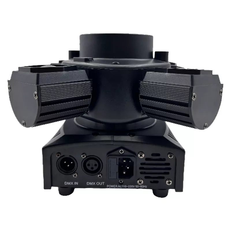 Mini Pixiu 4-Arm Moving Head Light 80W DMX CREE RGBW Dual RG Laser Golden LED Fan Cooling Indoor Party Fixture Strobe Multi Macro Light Effect Equipment Mini Stage Lamp KTV Home Entertainment Unit for Disco Party Wedding Cafe Rental Mini Stage