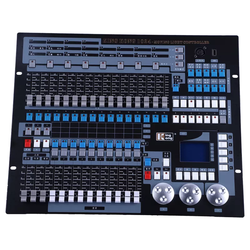 4 Kingkong 1024 DMX Console 1024 Channels Dual Isolated DMX Output R20 Pearl Fixture Library 135 Built-in Shapes Stage Lighting Controller Recording 96 Moving Lights Dual-Language Universal Voltage Desk