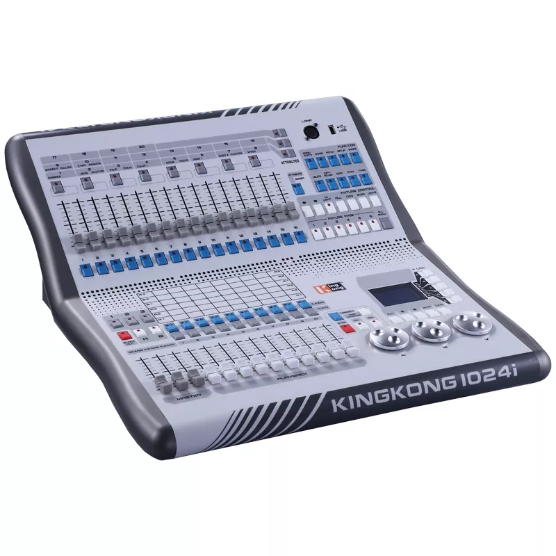 4 King Kong 1024I DMX Console 1024 Channels Dual Isolated Output Art-Net Port RDM Function Built-in Simulator R20 Pearl Library Lighting Controller Dual Language 10 Faders Light Desk Indoor Outdoor Event Hardware Professional Stage Performance Equipment