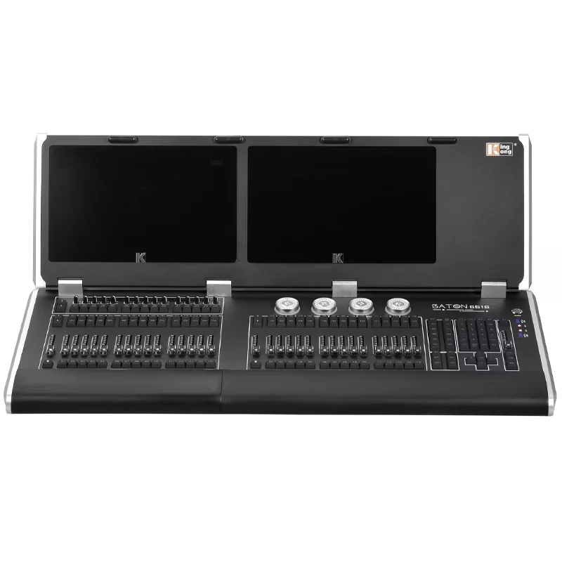 5 BATON6616 Professional Stage Console Custom Linux OS 9th Gen I3 ASUS Mainboard Dual BOE 15Inch Touch ≥16DMX Expand 32768CH ART-Net AI Wireless Mobile Remote Lighting Controller Multi-Scheme Running Stage Equipment Large Venue Event Lighting Device with Case