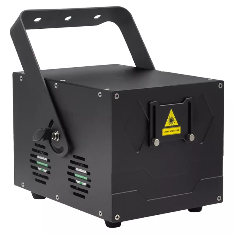 10W Pure Diode RGB Animation Laser Projector 25KPPS 25° Scanner Dual-layer Dust Oil Proof Large Heat Sink 10/34CH DMX Sound Auto ILDA Hundreds Animation Programs Single Beam Protection 100-250V Stage Light High-power Entertainment Equipment Professional Stage Lighting for Disco KTV Performance Venue Large Shows & Clubs