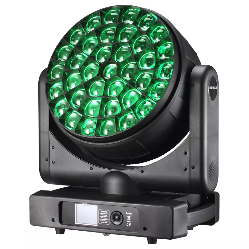 37*40W Bee Eye Moving Head 1560W 50000H RGBW Zoom DMX RDM Sound Master-slave Multi Channels High Transmittance Lens IP20 Stage Light 2500-10000K CCT Flicker-free Rainbow Effect Fixture Macros Small Beam Even Wash Lighting Indoor Professional Performance Equipment