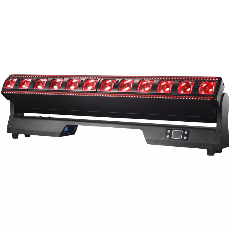 5 12*40W RGBW Bar Light 500W 4°-33° Zoom 28/67 DMX RDM 0-100% Dimming IP20 LCD Display 3pin XLR Master-slave Auto Sound Stage Pixel Lighting Fixture Multi LED Pixel Bar Professional Performance Strip Light Indoor Entertainment Lighting Equipment Stage Decoration Light Zoom Pixel Bar
