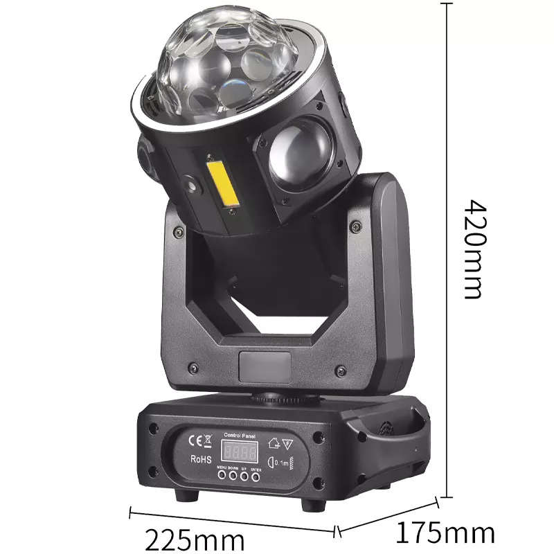 5 LED Flying Star Hammer Light 100W 19/25 DMX 4° Beam RGBW Laser Stripe Strobe Air Cooling Stage Lamp for Party Lighting Unit Performance Night Bar Disco Venue Fashion Show Mobile Rental Mini Stage