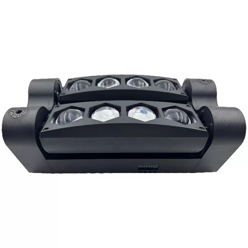 8 Eyes Spider Moving Head Light With RG Laser 40W 8*3W RGBW LED Super Stage Fixture Sync Equipment Wide Voltage Party Lamp Fast Strobe Auto Run Program Manual Button Control Mini Effect Light for KTV Disco Room Cafe Live Gig Rental Booth Performance Show Mini Stage