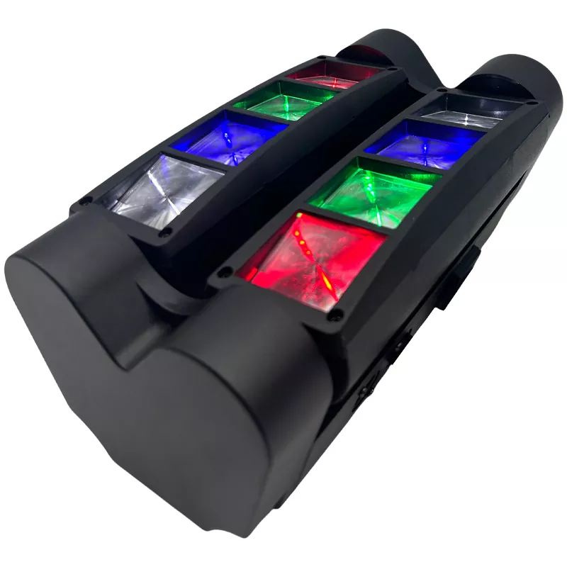 8 Eyes RGBW Spider Moving Head Light 40W Ultra Smooth Dimming Dual 60-150° Scan Stage Effect Lamp Synchronous Fixture Mini Ultra Light Easy Truss Mount Indoor Party KTV Lighting Unit for Disco Room Art Performance Fashion Show Cocktail Event Rental Booth Mini Stage