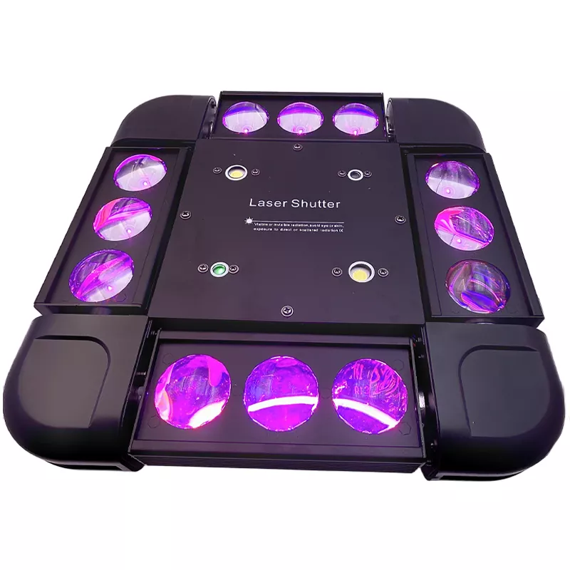 5 Four Head Snowstorm Stage Light 160W 12*10W RGBW RG Laser 5° Beam Ultra Smooth Full Dimming Strobe Effect Fixture Dynamic Light Show Program Equipment Indoor Club Party Performance Lighting Lamp for Banquet Nightclub Large Private Room Fashion Performance Show Events Mini Stage