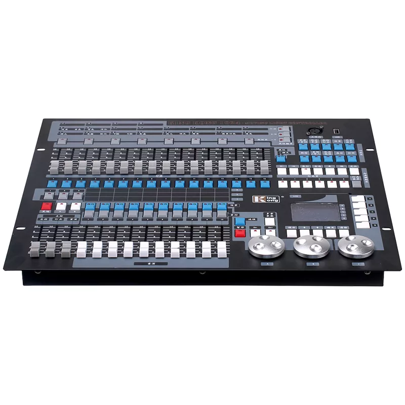 5 Kingkong 1024 DMX Console 1024 Channels Dual Isolated DMX Output R20 Pearl Fixture Library 135 Built-in Shapes Stage Lighting Controller Recording 96 Moving Lights Dual-Language Universal Voltage Desk