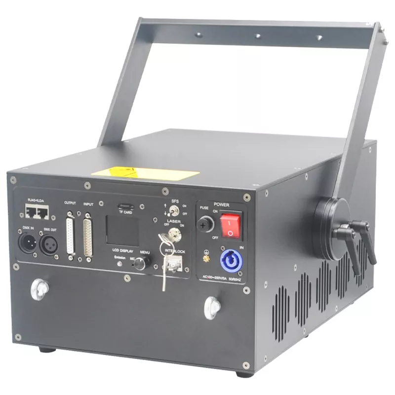 6 20W High-power RGB Laser 40KPPS 50° Scanner IP61 Dustproof Analog Modulation TF Card 11/31/61CH DMX ILDA Sound Auto Master-Slave Multi Interfaces Full Safety System 300W Stage Light RJ45 DB25 XLR Professional Lighting Device Professional Lighting Device Indoor Outdoor Entertainment Equipment for Stage Landscape Shows