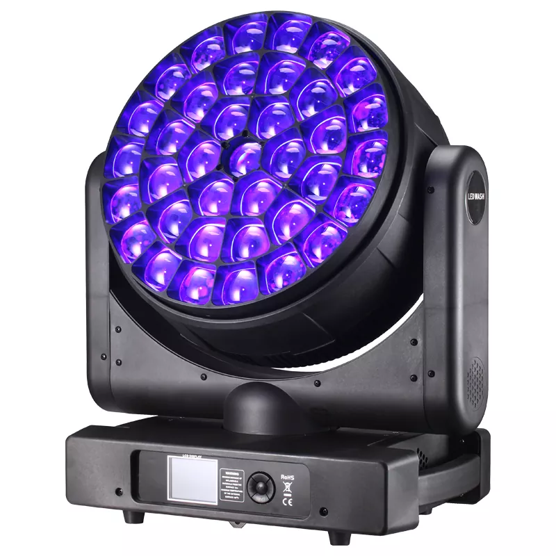 37*40W Bee Eye Moving Head 1560W 50000H RGBW Zoom DMX RDM Sound Master-slave Multi Channels High Transmittance Lens IP20 Stage Light 2500-10000K CCT Flicker-free Rainbow Effect Fixture Macros Small Beam Even Wash Lighting Indoor Professional Performance Equipment