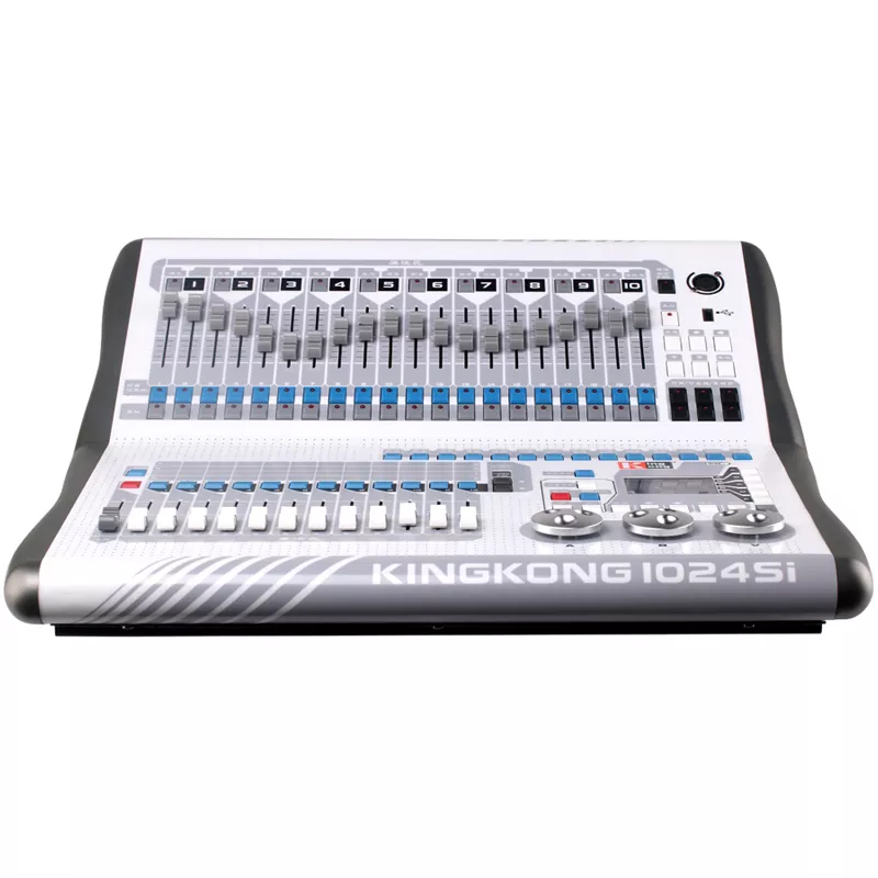 6 King Kong 1024SI DMX Console 1024 Channels Dual Optically Isolated Output ART-Net Simulator RDM Address Setting R20 Pearl Library Stage Lighting Controller Dual-Language 12 Faders Artnet RDM Universal Voltage Unit Advanced Light Desk