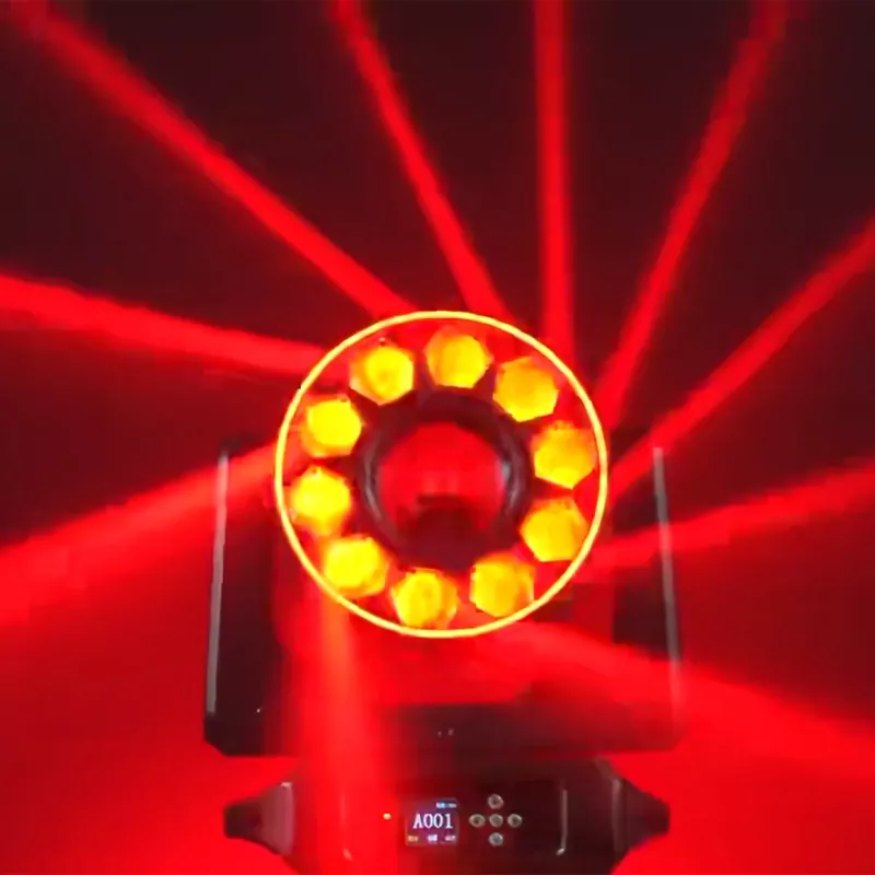 6 10 Eyes Rotating Bee Eye Moving Head Light 300W DMX RDM 10×20W RGBW 50000H Air Cool Aluminum Case Stage Fixture Independent Single LED Channel Adjust Lamp Indoor Concert Club Performance Unit for Banquet Hall Disco Venue School Graduatio Ceremony Concert Hall Mini Stage