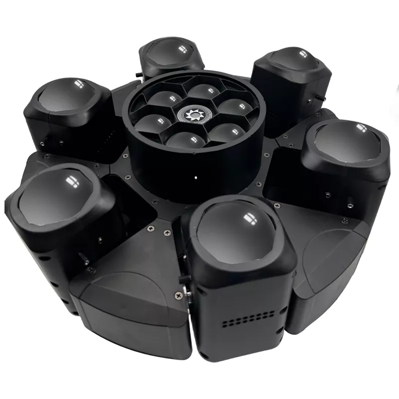 Six Arm Diamond Moving Head Light 400W 6*40W RGBW+6*10W Beams+100mW Green Laser Ultra Smooth Dimming Stage Fixture Disco Restaurant Wedding Live Band Performance Unit for Live Band Concert Venue Fashion Show Performance Mini Stage Wedding Banquet