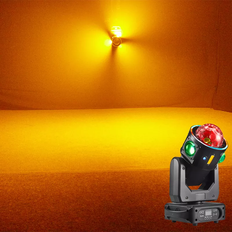 7 LED Flying Star Hammer Light 100W 19/25 DMX 4° Beam RGBW Laser Stripe Strobe Air Cooling Stage Lamp for Party Lighting Unit Performance Night Bar Disco Venue Fashion Show Mobile Rental Mini Stage