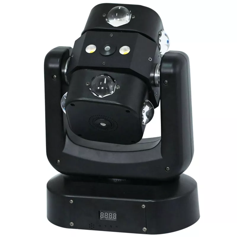 7 Multi Arm Wind Fire Wheel Moving Head Light 150W 8*15W CREE RGBW Dual RG Lasers Golden Strobe Stage Fixture Built-in Macro Effect Equipment Indoor Party KTV Wedding Performance Unit for Bar Wedding Ceremony Rental Event Wedding Rental Mini Stage