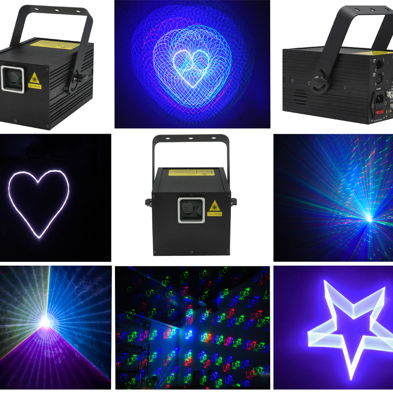 88 4-in-1 RGB Animation Laser 20KPPS 20° Scanner 10/20CH DMX Sound Auto Master-Slave Hundreds Graphics Beam Effects Rotate Zoom Draw Auto Cutoff Safety Lock 100-250V 2.9Kg Light Fixture Multi-effect Laser Light 3D Line Portable Entertainment Lamp for KTV Bar Party Venues Indoor Stage Light