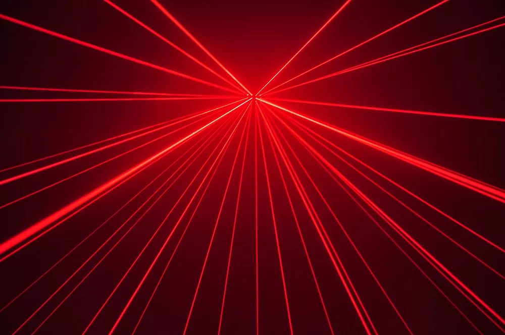 40-beam Laser Red RGB Array 5×8 Layout 50°Horizontal 30°Vertical Scan Single-mode Diode 41CH DMX Sound Auto Manual Key Interlock 50W Compact 2.9Kg Stage Light Matrix Small Divergence Universal Voltage Laser Projector for Large Performance Venues Entertainment Lighting Equipment