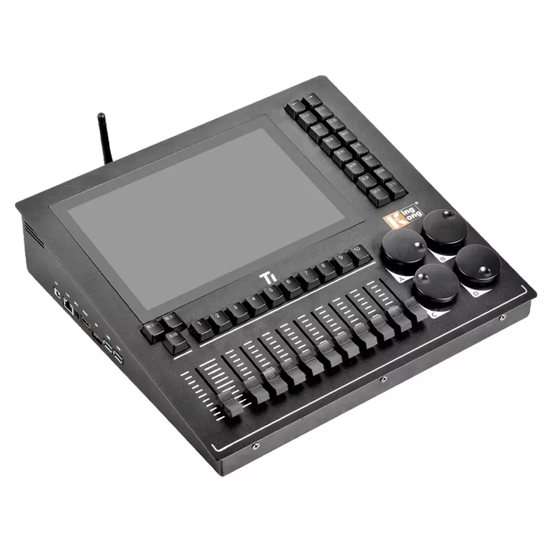 T1 (1) T1 Touch Lighting Console Portable 1024 Appearance Ubuntu Multi-language OS 4G RAM Quad-Core 10.1 Inch Touch Screen 1024 DMX Channels RT-NET Expandable 4096 Channel Stage Controller USB Port RJ45 Network WIFI Lightweight Universal Voltage Performance Light Desk