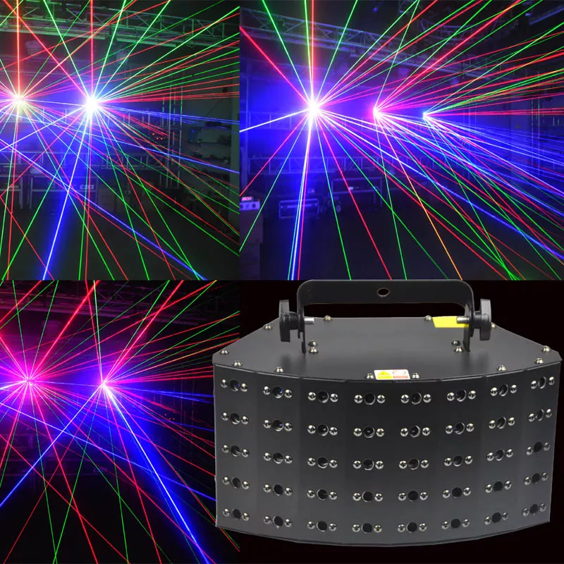 40-beam Laser Red RGB Array 5×8 Layout 50°Horizontal 30°Vertical Scan Single-mode Diode 41CH DMX Sound Auto Manual Key Interlock 50W Compact 2.9Kg Stage Light Matrix Small Divergence Universal Voltage Laser Projector for Large Performance Venues Entertainment Lighting Equipment