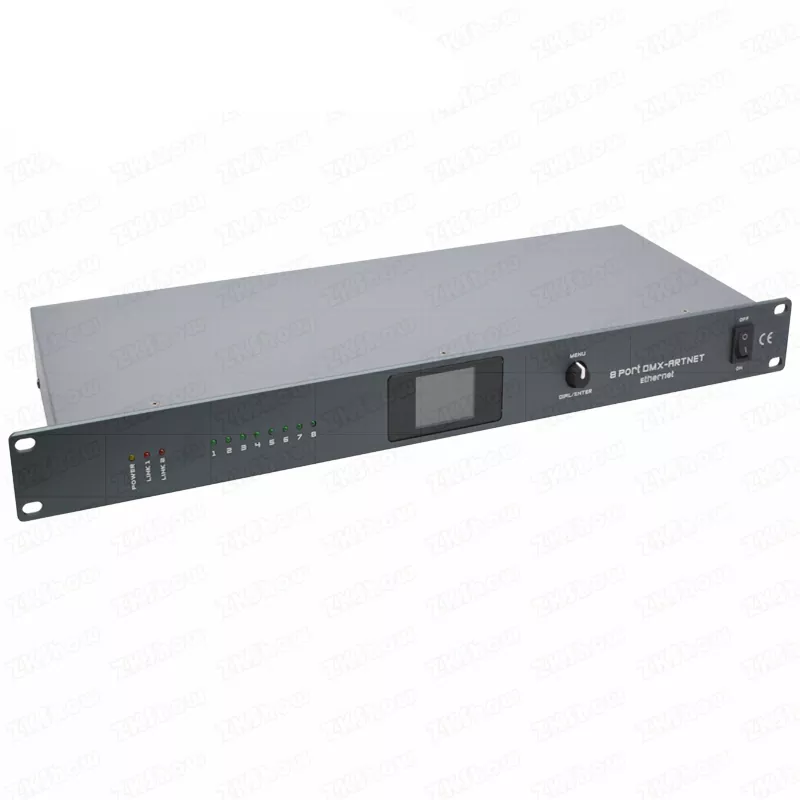 ZKShow 3 8 Universe ArtNet DMX Converter High Speed No Delay ArtNet DMX RDM Protocol 8IN/OUT Neutrik XLR Full Isolation TFT LED Global 1U Rack Device Bidirectional Ethernet DMX Transceiver Expand Console Port ArtNet Converter Professional Stage Controller Accessory for Large Live System Expandable DMX ArtNet Interface