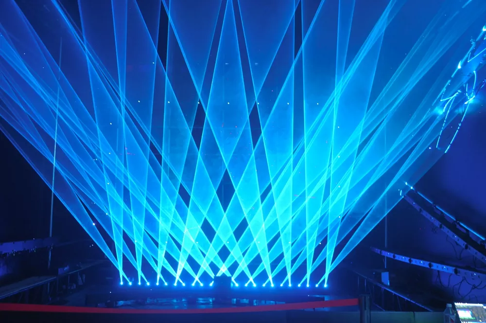 6-head RGB Laser Array Beam Effect IP65 Waterproof Integrated Heat Sink Pure Diode 20KPPS Scanner Linear Dimming LCD Display ILDA Multi DMX Channels Safety Lock Remote Interlock Indoor Outdoor Stage Light Performance Equipment for Club Stage Events Lighting Device