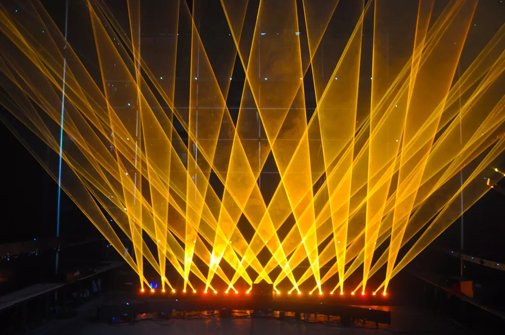 6-head RGB Laser Array Beam Effect IP65 Waterproof Integrated Heat Sink Pure Diode 20KPPS Scanner Linear Dimming LCD Display ILDA Multi DMX Channels Safety Lock Remote Interlock Indoor Outdoor Stage Light Performance Equipment for Club Stage Events Lighting Device