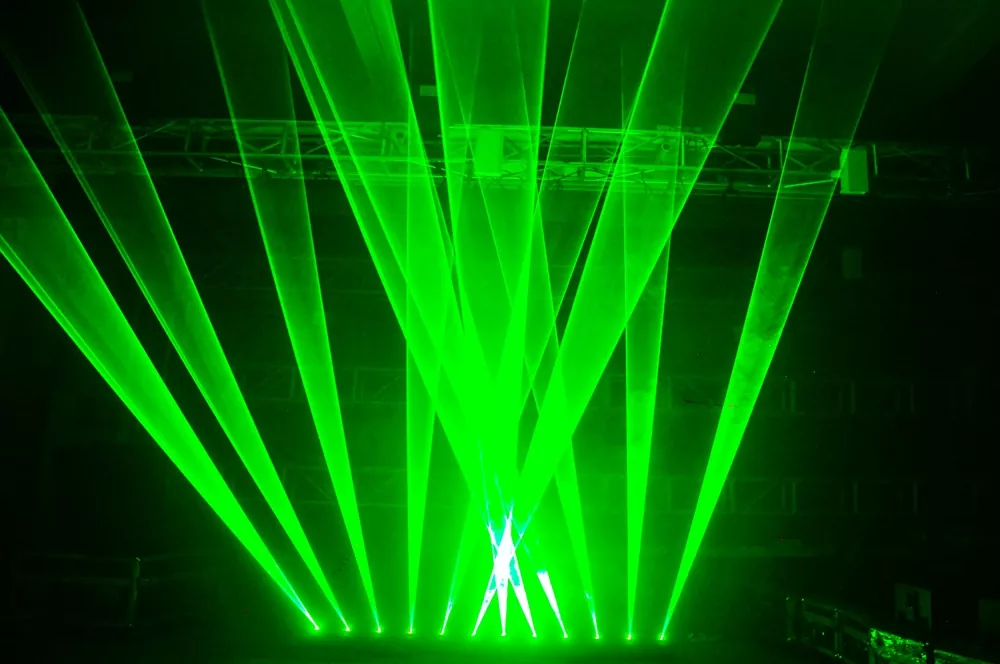 6-head RGB Laser Array Beam Effect IP65 Waterproof Integrated Heat Sink Pure Diode 20KPPS Scanner Linear Dimming LCD Display ILDA Multi DMX Channels Safety Lock Remote Interlock Indoor Outdoor Stage Light Performance Equipment for Club Stage Events Lighting Device