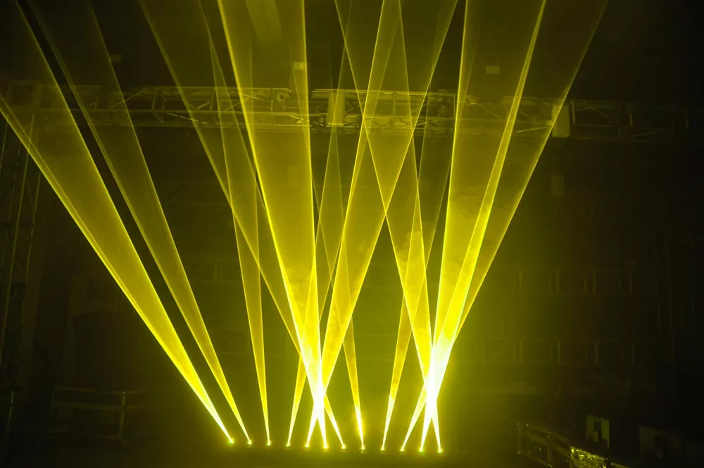 6-head RGB Laser Array Beam Effect IP65 Waterproof Integrated Heat Sink Pure Diode 20KPPS Scanner Linear Dimming LCD Display ILDA Multi DMX Channels Safety Lock Remote Interlock Indoor Outdoor Stage Light Performance Equipment for Club Stage Events Lighting Device