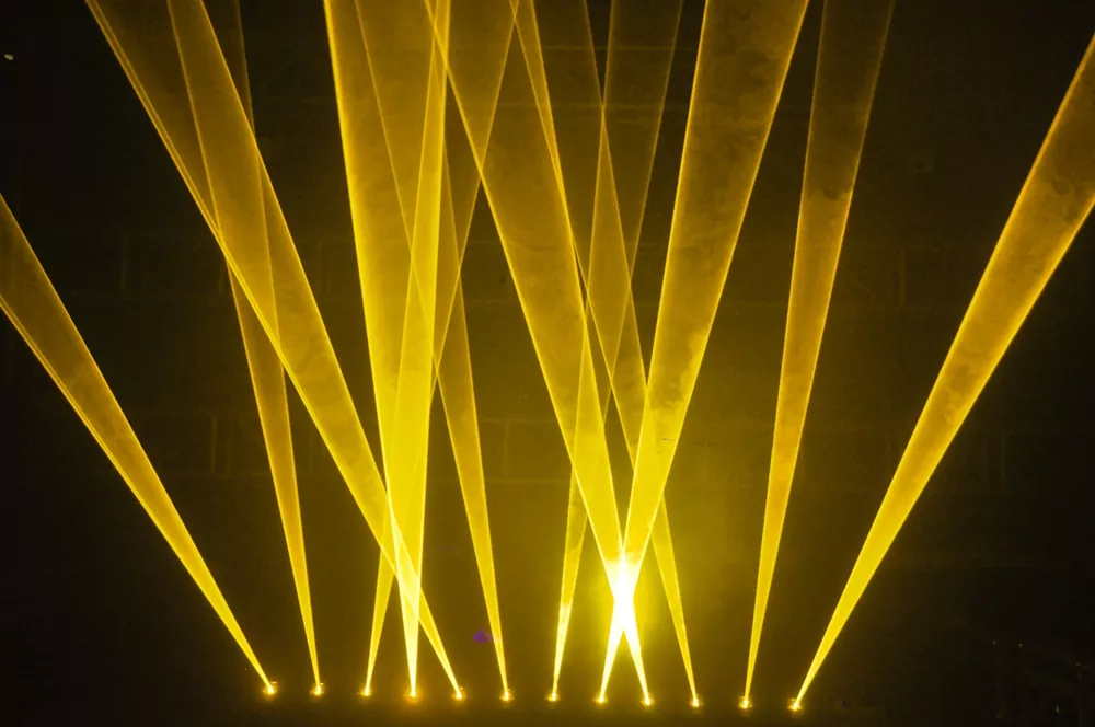 6-head RGB Laser Array Beam Effect IP65 Waterproof Integrated Heat Sink Pure Diode 20KPPS Scanner Linear Dimming LCD Display ILDA Multi DMX Channels Safety Lock Remote Interlock Indoor Outdoor Stage Light Performance Equipment for Club Stage Events Lighting Device