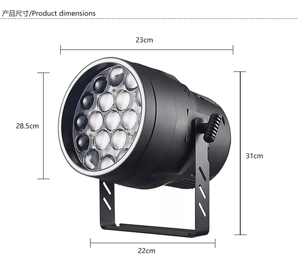 Live Beam‑Wash‑Aperture‑Mixed‑Effect Output From The 300W 19×15W RGBW 4‑In‑1 Zoom Aperture LED Par Light