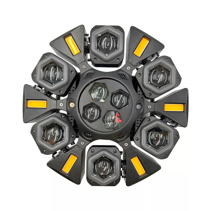6+4 Four-in-one LED 6 Light Strips Golden Flash 8/16bit Auto Position High Focus Lens Digital Display Lamp Stage Fixture Full Function Lighting Device Dynamic Effects Professional Stage Light for Bar Party KTV Entertainment Venues