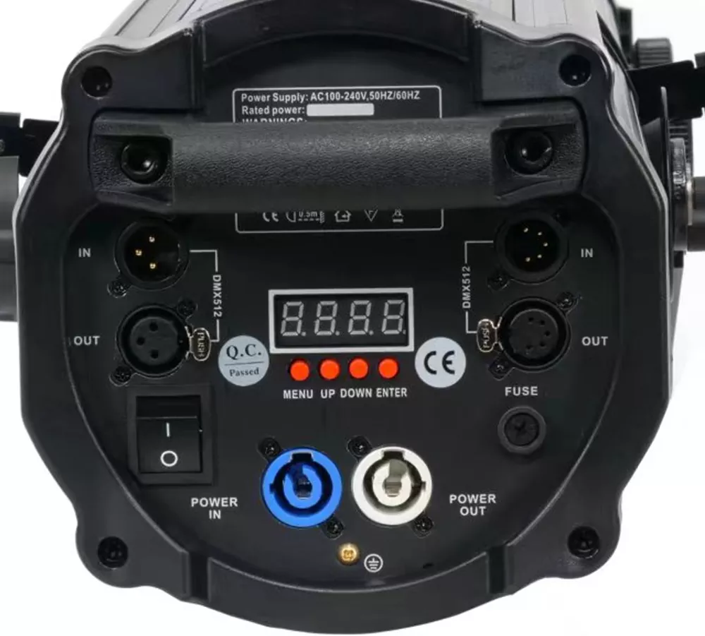 手动 200W 300W COB Nichia LED Profile Spot Single CW WW 2IN1 RGBW 4IN1 Manual/Auto Zoom 15-38Deg Ra≥90 Flicker Free DMX Master-Slave IP20 Noiseless Pccooler Cooling Spotlight Stage Lighting Fixture Indoor Performance Equipment for Theatre Wedding Broadcast Commercial Lighting