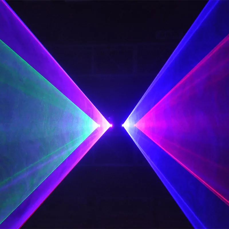效果 (1) RGBP Four Tunnel Laser Light 150mW Red 50mW Green 100mW Blue 250mW Purple Wide Beam Micro-step Scanner 7CH DMX 3Pin XLR Sound Auto Master Slave 100+ Patterns Laser Projector Large Scanning Angle Professional Stage Lighting for Entertainment Venues