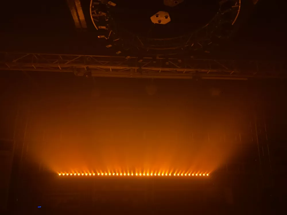 10 Head Laser & Golden LED Combined Light 8° Divergence Independent X/Y Adjust Sync Async Effects RGB Gradient Strobe Stage Fixture Beam Array Light 100mW Red Laser Professional Entertainment Large Coverage Party Lighting